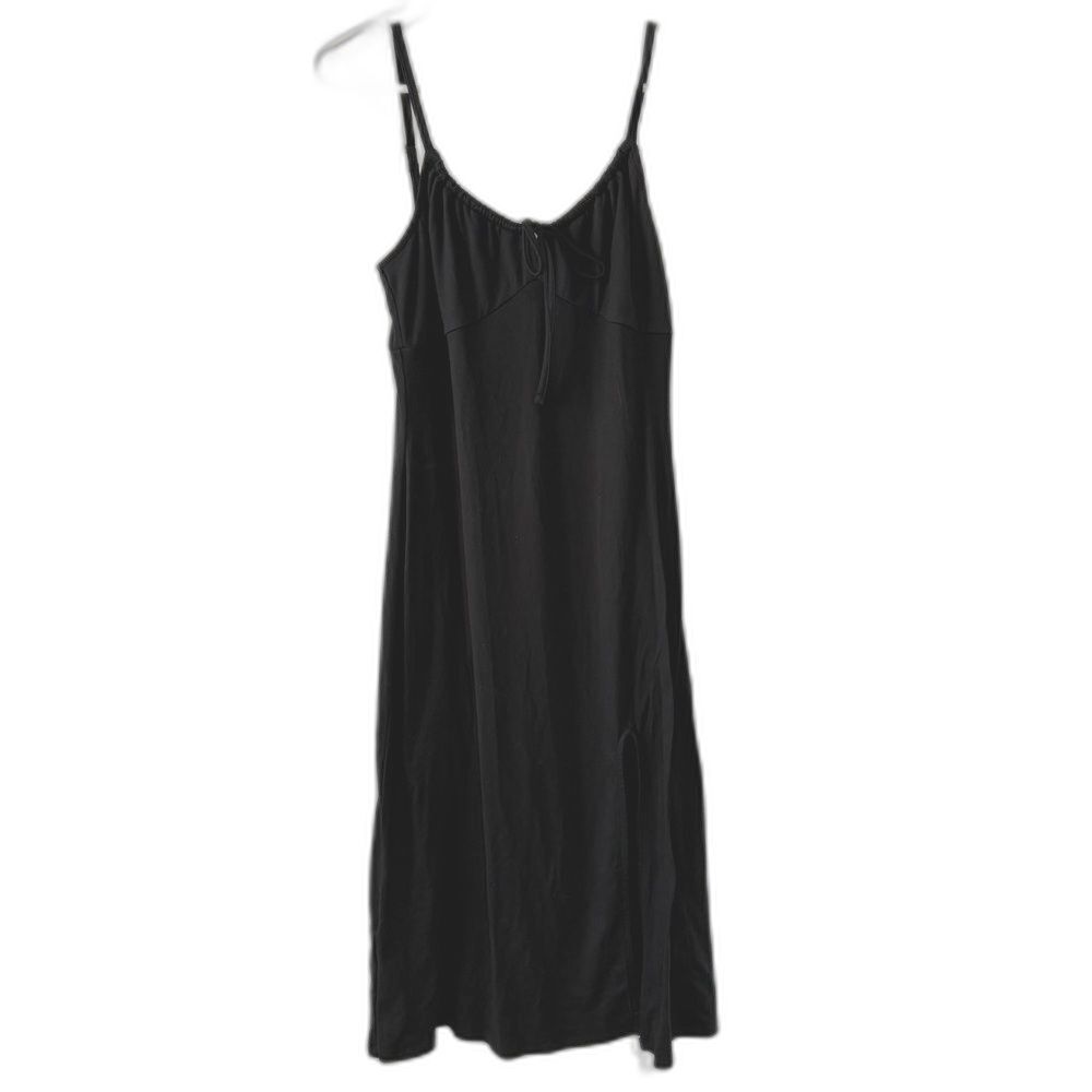 Hollister Black Strappy Tie-Front Soft Knit Midi Dress